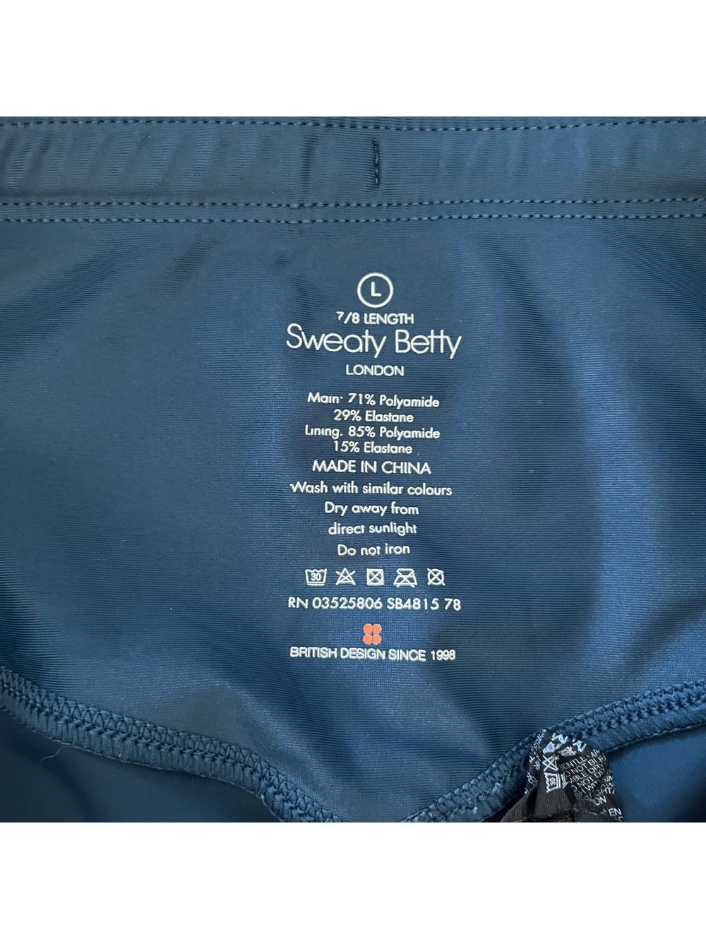 Sweaty Betty Black 7/8 Length Leggings Size Large - Picture 3 of 7